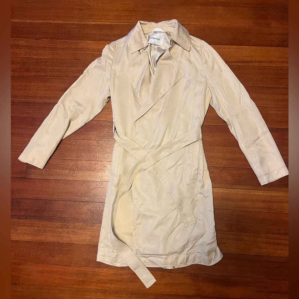 Aritzia Babaton Cream Wrap Trench Coat